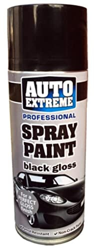 6x 400ml Black Gloss Spray Paint, Automotive Paint Sprayer, Multipurpose Exterior Black Spray Paint Matt, Interior Metal Spray Paint, for Cars, Bikes,Vans, Metal, Wood