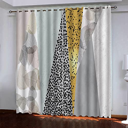 Rideaux Occultants Isolants Thermique Phonique Enfant 3D Imprimé À Pois Géométriques Motif 200X160cm(Lxh) Rideau Salon Moderne À Oeillets Lot De 2 Rideaux Chambre Enfant Adulte Rideaux Grande Largeur