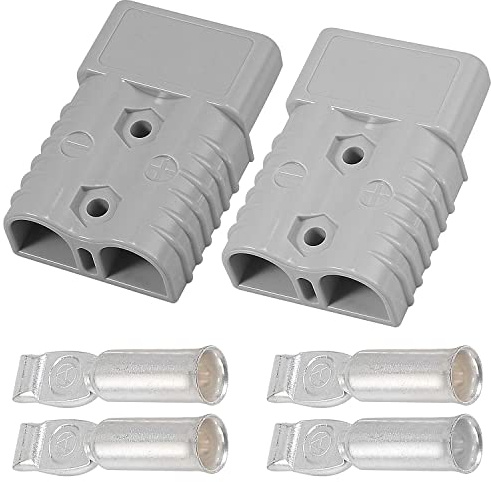 2pcs Connettori Elettrici 175a 600v, Spinotti Elettrici Rapidi, Morsetti Elettrici Connettori, per Auto, Rimorchio, Trailer, Verricello (Grigio)