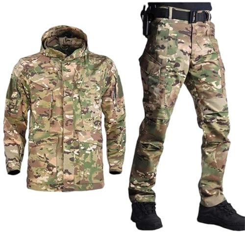 ZMIN Jacken Herren Hosen Militärbekleidung Herren Taktische Anzüge Camouflage Camping Kampf Uniform Winddicht Jagdbekleidung CP L