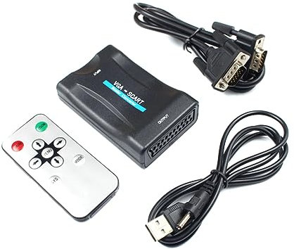 Veemoon Adaptateur Péritel avec Prise en Charge/Partage De Votre Pc/Ordinateur Portable sur Votre Téléviseur Aucun Pilote Requis