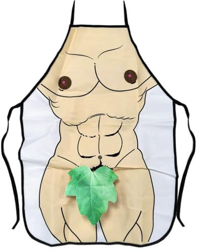 Grembiule da cucina Adamo con pisello in gommapiuma sotto la foglia di fico per festa di addio al nubilato celibato sexy gadget per adulti 18+ hot party