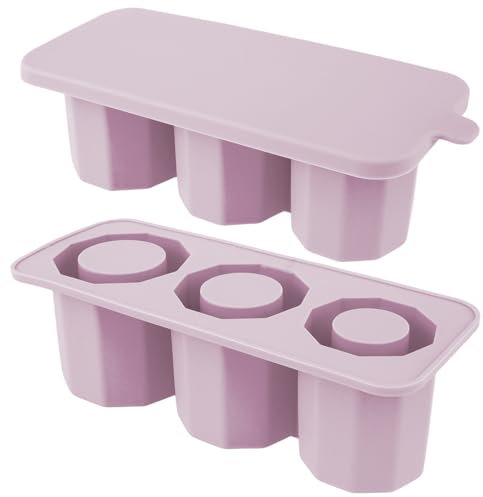 Lot de 2 bacs à glaçons en silicone pour Cup - Réutilisables - Pour - Pour glaçons isothermes - Avec couvercle - Pour café, cocktails, whisky, boissons