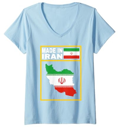 Womens Iran,Iran map,Persian,Iran Flag,Flag of Iran. V-Neck T-Shirt