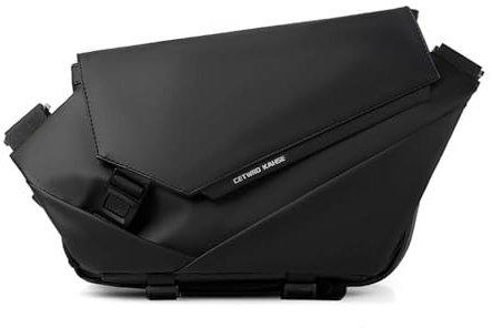FANDARE Ny bröstväska herr axelväska herr Sling Crossbody Bag midjeväska med stativhållare bältesväska höftväska modern axelväska mobilväska för vandring resor dagväskor, svart, L, Retro