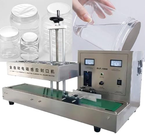 VNATWGOO 2200W Industrial Desktop Heat Sealing Machine, 110V/220V Electromagnetic Induction Sealer, Adjustable Speed, for Plastic Bottle Sealing,15-60mm-220V