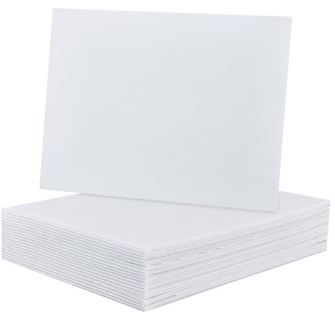 NBEADS 20 Fogli Cartone di Plastica, Cartelli per Prato Da Giardino Vuoti Da 28x21.5cm Cartelli Rettangolari Spessi 3mm Fogli di Plastica Ondulati per Cartelloni Pubblicitari Modelli Fai Da Te, Bianco