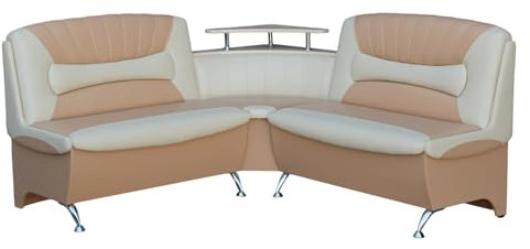 Rodnik Eckbank Arabika Sitzbank Hellbeige Beige Kunstleder mit Ablage und Stauraum (173 x 173 cm)