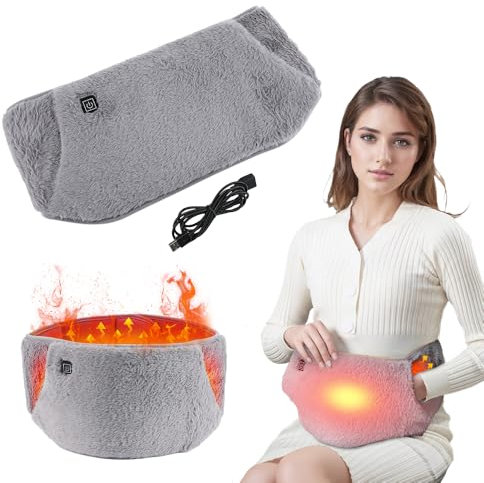 Electric Heating Belt USB Hand Warmer, 2024 Neuest Wärmegürtel mit 3 Wärmestufen, Elektrisches Heizkissen mit Handwärmertasche 2 in 1 Wärmekissen Elektrische Waschbar Heizgürtel für Bauch Taille (1)