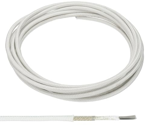 PATIKIL 9.8ft 15AWG Hochtemperaturdraht, vernickelter Kupferdraht Mica Glasfaser Hochleistungselektronikdraht isoliert hitzebeständiges elektronisches flexibles Kabel, weiß