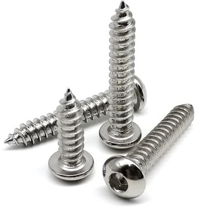 DLNTXFDG 10 Stück/50 Stück M2 M2,3 M2,6 M3 M4 M5 M6 304 Edelstahl Allen Sechskant Innensechskant Rundkopf Selbst Holzschraube(35mm,10pcs M6)