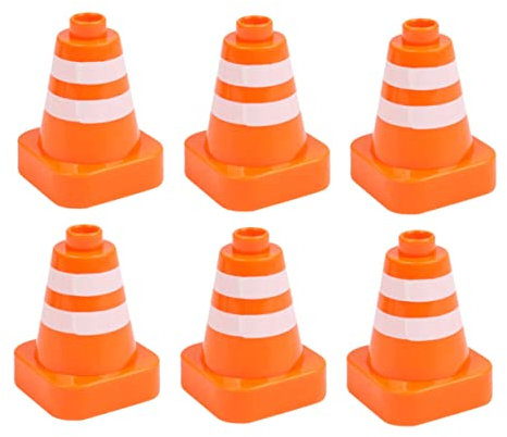 Sosoport 6stücke Verkehrshütchen Spielzeug Mit Straßensperren Und Verkehrsschildern Für Junge Mädchen Pädagogisches DIY Verkehrszeichen Für Fantasievolles Spielen Und Frühkindliche Bildung