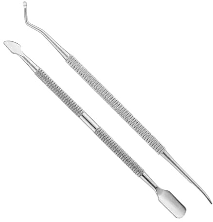 2 Pcs Spingi Cuticole Professionale a Doppia Testa, Rimuovere le Cuticole, 2 in 1 Taglia Cuticole Strumento per la Cura delle Unghie, Raschietto per Unghie in Gel Smalto per Manicure e Pedicure