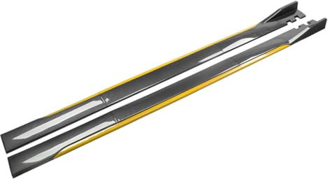 LXWUVIDD Seitenschweller für VW Caddy 2004-2020, Auto-Seitenschweller Seitenrock Flügel Diffusor Anti Crash Splitter Body Kit Auto Zubehö,Carbon FiberYellow