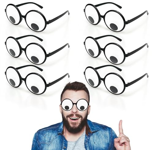 Lustige Brillen Wackelaugen Brille,Shaking Eyes Party-Brille, Lustige Googly Eyes-Brille,Schüttelt Augen Party Brille,Kulleraugen Brille Für Foto Requisiten,Die Partei Cosplay Und Erwachsene (6PCS)