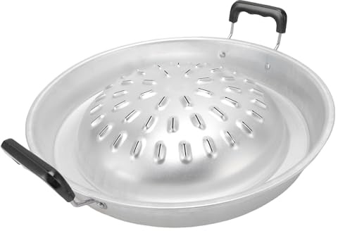 Oreilet Pan Parrilla de Barbacoa Coreana Tailandesa, 2 en 1 No con Calefacción Incluso Calefactor Aluminio Sartén Carbón, Placas de Olla Cerdo Asiática Estilo Cerdo para Acampar (35 cm/13.78in