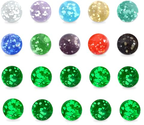 ZORVYN 10 Piezas Canicas de Cristal, Canicas Que Brillan en la Oscuridad, para Juegos de Canicas, Pistas de Canicas, Decoración del Hogar (16mm) (Multicolor, 10 Colores)