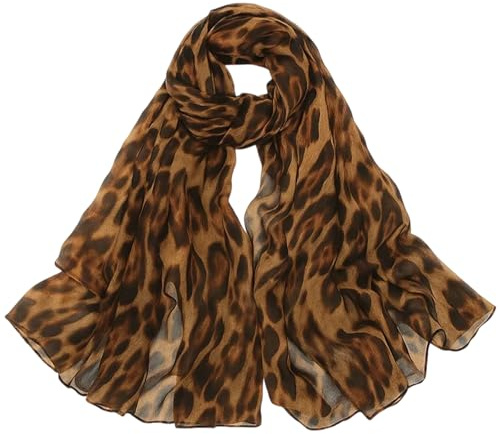 YSFVNP Leopard Print Scarf, Leopard Print Gifts, Ladies Scarf with Animal Print Design for Women's Fashion Accessory