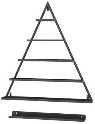 ZBJDX Mensola da Parete in Metallo per Smalto, Mensola da Parete Triangolare per Profumi, Organizer per Oli Essenziali, Ottima Esposizione E Stoccaggio per Saloni di Bellezza E Rivenditori,Nero
