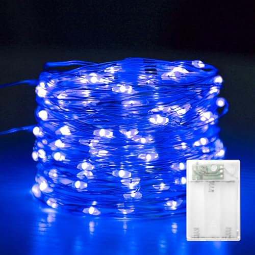 Kaleora LED Lichterkette Blau, 3M 30 LED Kupferdraht Lichterketten Batteriebetrieben, Micro Lichterkette für Weihnachten, Schlafzimmer, Party, Hochzeit, Innen Außen Dekoration