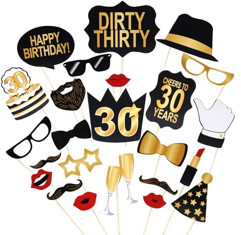 30 Geburtstag Foto Requisiten Photo Booth Props Dekoration Fotobox Accessoires Geburtstagsfeier Lustige Fotorequisiten Fotobox Dekoration Foto Booth Props für Geburtstag Party Deko