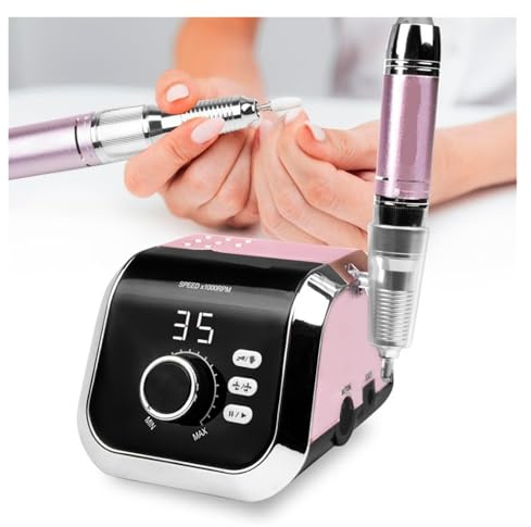 Fresadora de uñas eléctrica profesional 65 W for manicura y pedicura Fácil de usar(Pink)