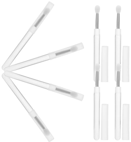 jojofuny Silikon Lippenpinsel Wiederverwendbare mit Kappen 10 Stück Lippenstiftpinsel Tragbar mit Abdeckung für Lipgloss und Lippenbalsam für Unterwegs