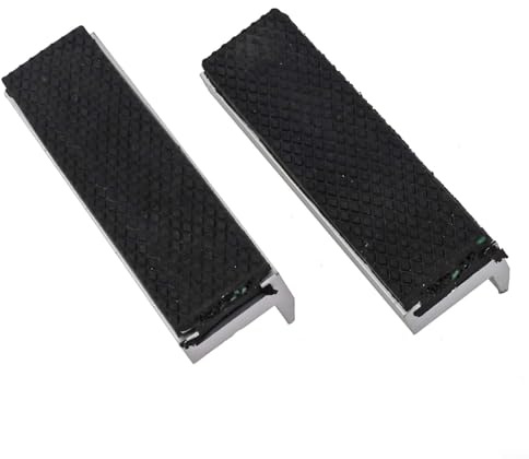 Drivstraw Soft Vice Jaws with Magnetic Pads for V-Shaped Clamping, Aluminum & Rubber Protector Covers Compatible with 3/4/5/6/8 Inch Metal Vises, 2 Pack(4inch)