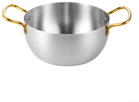 Ramen Nudeltopf mit Griffen aus Edelstahl zum Kochen von Suppe, Nudeln, für Zuhause, Büro, Schlafsaal und Kochen im Freien (20 cm)