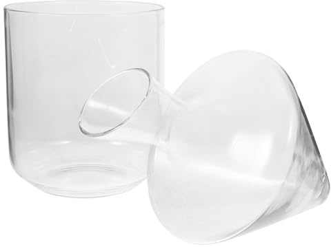 PACKOVE Secchiello per Ghiaccio Trasparente in Vetro Decanter Obliquo Classico, Distributore di Vino Rosso in Vetro, Set per Servire Vino per Casa e Intrattenimento
