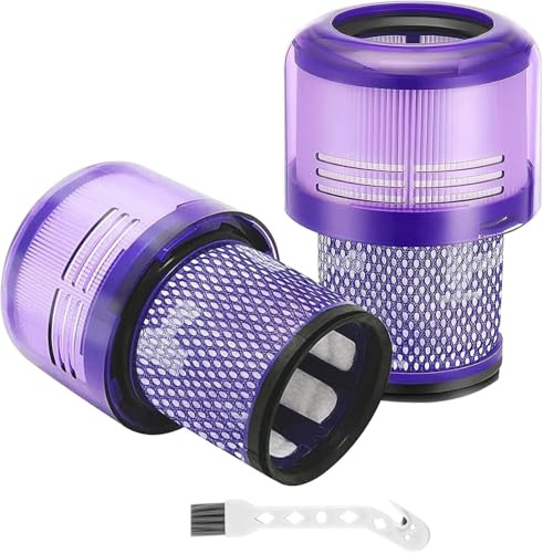 2 Pack V11 V15 Filter Replacement for Dyson V11 Animal, Absolute, Torque Drive, Fluffy, V15 Detect, SV14 SV15 Cordless Vacuum Cleaner Spares, Washable HEPA Filters Replace Part 970013-02