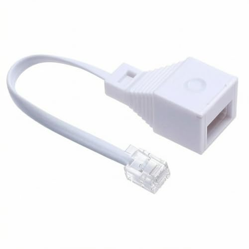 RJ11 to BT Socket Adapter, 4-Wire Female Converter with 10cm Cable, Bt Digital Voice Adapter Phone to Ethernet - Universal Compatibility for Phones Modems, Routers & Printers, Home & Office Use
