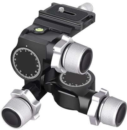 Geared Tripod Head Aluminum with Plate, 6kg Load for Camera(GR5)