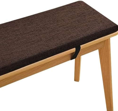 Bankauflage Outdoor nach Maß 3cm Dick Sitzkissen mit rutschfester Unt | Bankkissen mit Abnehmbarem Bezug Gartenbankkissen Leinen für Fensterbank Klavierbank Schuhbank Indoor(Dark Brown,35x180cm)
