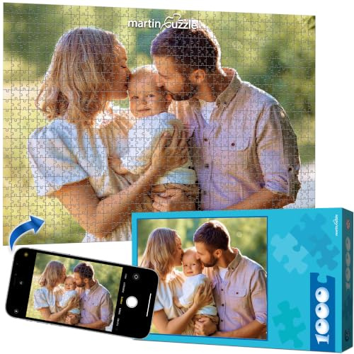 martinpuzzle Fotopuzzle 1000 Teile 60×46cm Personalisiert | Eigenes Foto, 1000 Teile, 60×46cm, 2mm Blaupappe, seidenmatter Laserdruck, Made in EU