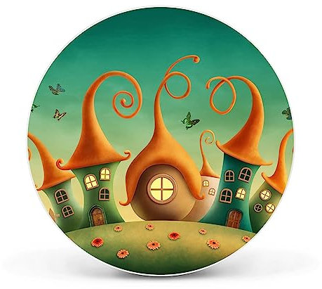 banjado Magnettafel Ø 47cm Weiß - Magnetwand aus Metall - Magnetpinnwand als Memoboard - Pinnwand Magnettafel Küche, Büro, Kinderzimmer inkl. 4 Magnete & Montageset - Zwergenhausen