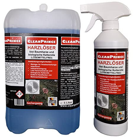 Harzlöser 5,5 Liter | Harzentferner Baumharz Entferner Löser Entharzer Heckenschere Motorsäge Sägeblätter Cleanprince