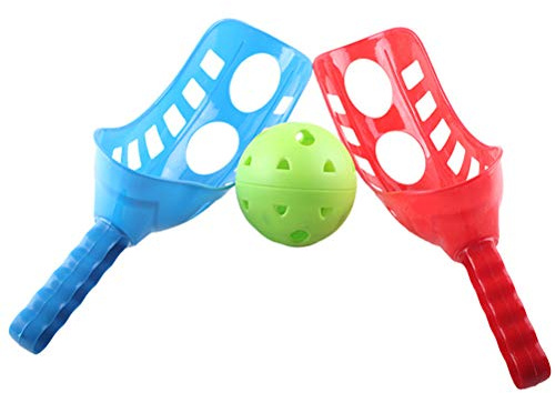 RetroFun Set med kast- och fångstbollar – trackball sport lacrosse racket spel för utomhussport och strandaktiviteter – för barn och vuxna