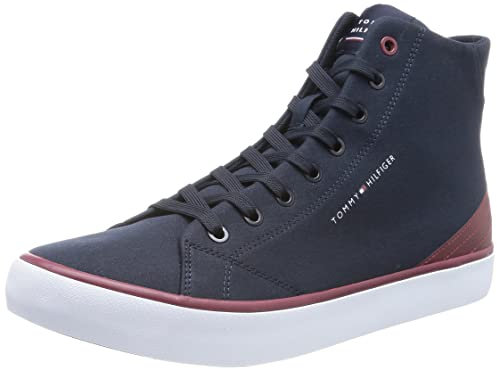 Tommy Hilfiger Herren Vulcanized Sneaker TH Hi Vulc Core Canvas Schuhe , Blau (Desert Sky), 43 EU