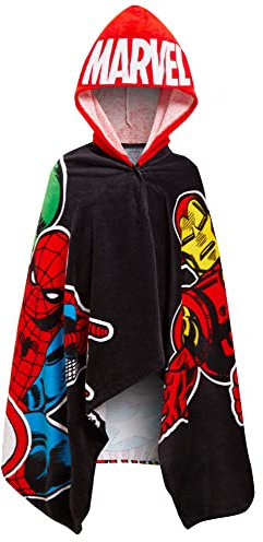 Marvel Kids Avengers Hooded Towel Spider-Man Hulk Captain America Poncho Beach Bath Towel Wrap Robe