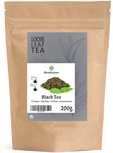 Té Negro a Granel Calidad Extra 200g para infusiones - Aroma y Sabor Intenso- Vegano Natural