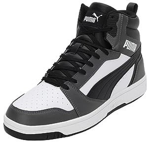 PUMA Unisex Rebound V6 Sneaker, Puma vit Puma svart skugga grå, 42 EU