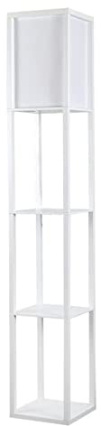 WJYCGFKJ LED Lampadaire en Bois, 1.6m Lampe de Plancher avec 3 Étagère, Lampe sur Pied Décoration Lampe de Chevet pour Salon Chambre à Coucher Bureau