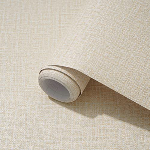 Arthome vinilo adhesivo muebles 40cmx10m Texturizado Grasscloth Papel Pintado,Autoadhesivo Removible Contacto Papel Adhesivo para Dormitorio Estar Armario,Revestimiento mural adhesivo(Beige）