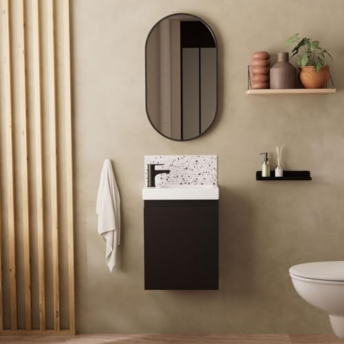 MOB-IN Meuble Lave-Mains Lisa + Miroir Ovale