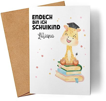 Kiddle-Design Endlich Schulkind Einschulungskarte Personalisierte