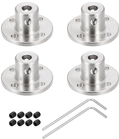 Rebower 4mm Rigido Flangia Accoppiamento Connettore Motore Accoppiatore (con 8Pz Vite M1.5 Esagonale Chiave inglese),[per Fai-da-Te Passo Passo Motore]-4Pz