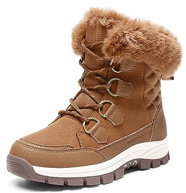 DREAM PAIRS Bottes de Neige pour Femmes Chaudes Bottes de Hiver Confortable avec Tige Imperméable,Size 39,Bronzer,SDSB2305W-E