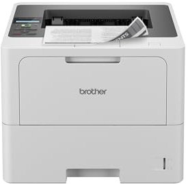 Brother HL-L6210DW Laserdrucker schwarz weiß (A4, 50 Seiten/Min., 1.200x1.200 DPI, LAN, WLAN, Duplex, 520 Blatt Papierkassette) weiß/grau