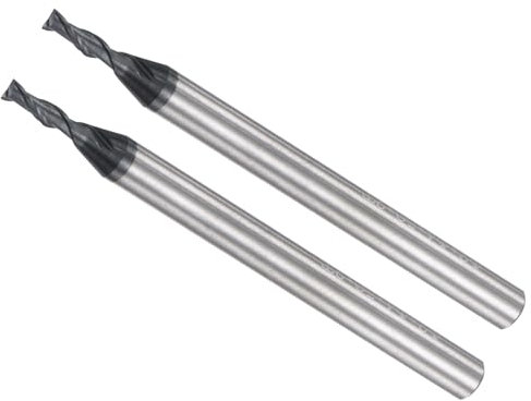 CoCud Fraises à Bout Carré, 2mm x 6mm de Coupe, Queue de 4mm, Revêtues d'AlTiN, Carbure P05 à 2 Flûtes pour Fraiseuse CNC, 2 Pièces